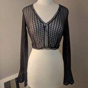 Black net top